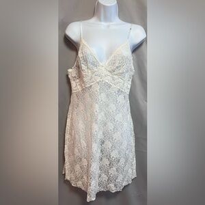 Vintage Seductive Wear by Cinema‎ Exoile White Lace Sz Large Night Gown
